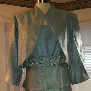 Dress 2pc   Size/TALLA 18 color Green imported fabric  R & M  collection